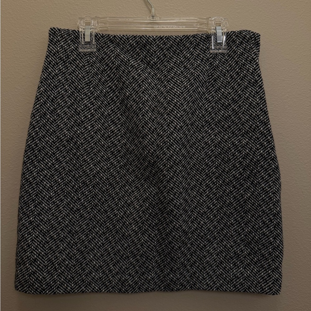 black and white tweed skirt H&M